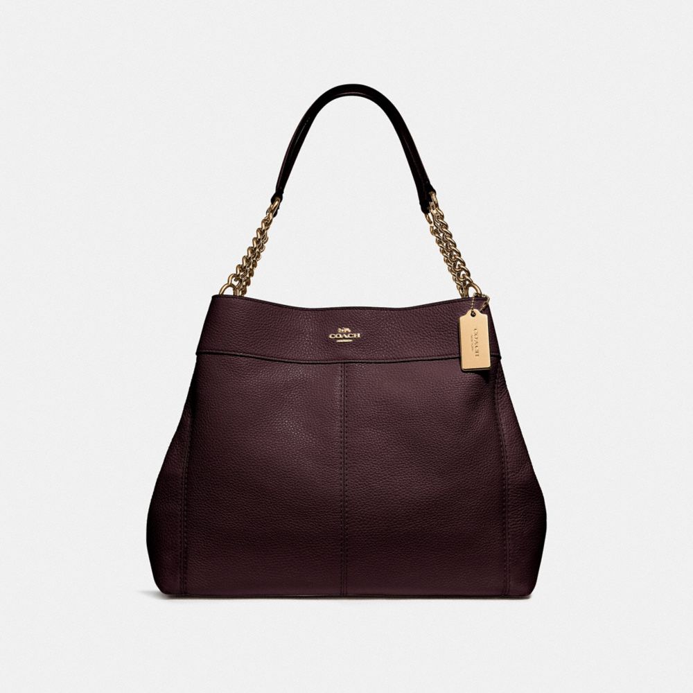 COACH LEXY CHAIN SHOULDER BAG - OXBLOOD 1/LIGHT GOLD - F28998