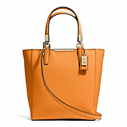 COACH F29001 - MADISON  SAFFIANO LEATHER MINI NORTH/SOUTH TOTE LIGHT GOLD/BRIGHT MANDARIN