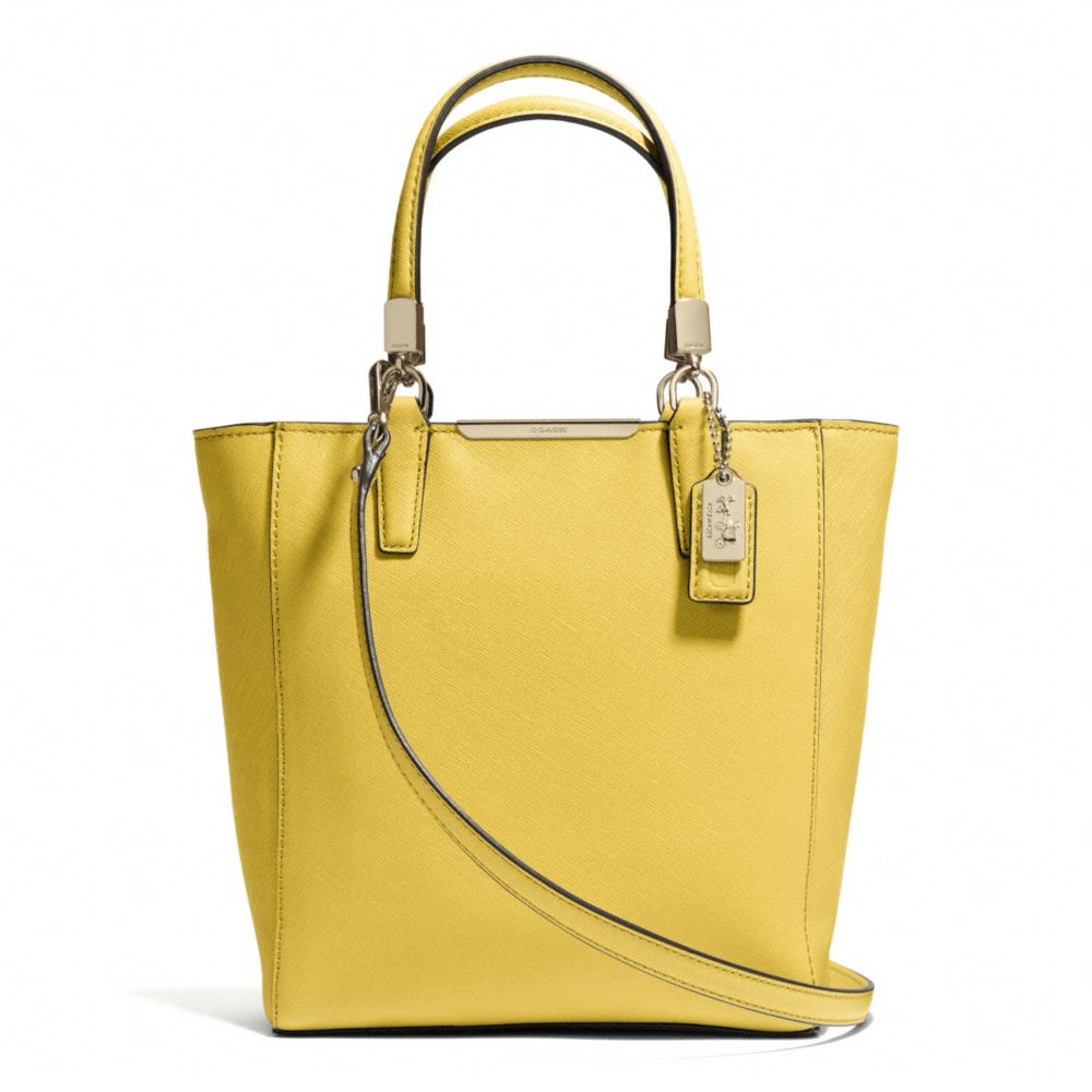 COACH F29001 MADISON  SAFFIANO LEATHER MINI NORTH/SOUTH TOTE LIGHT-GOLD/SAFFRON