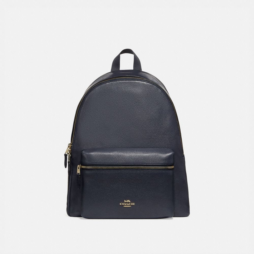 CHARLIE BACKPACK - COACH f29004 - MIDNIGHT/light gold