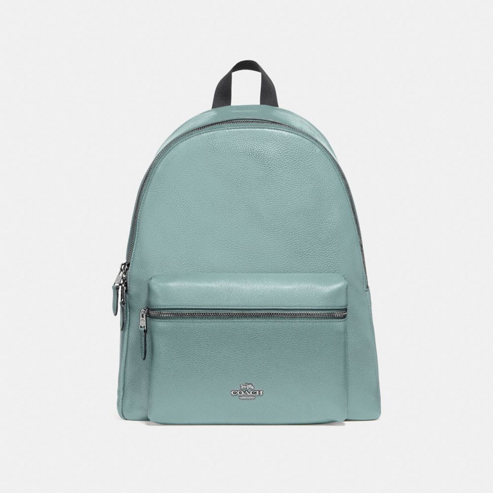 COACH CHARLIE BACKPACK - SILVER/AQUAMARINE - f29004