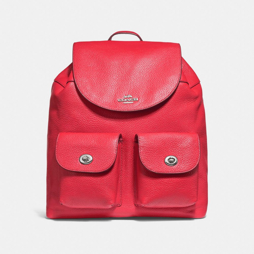 COACH BILLIE BACKPACK - BRIGHT RED/SILVER - F29008