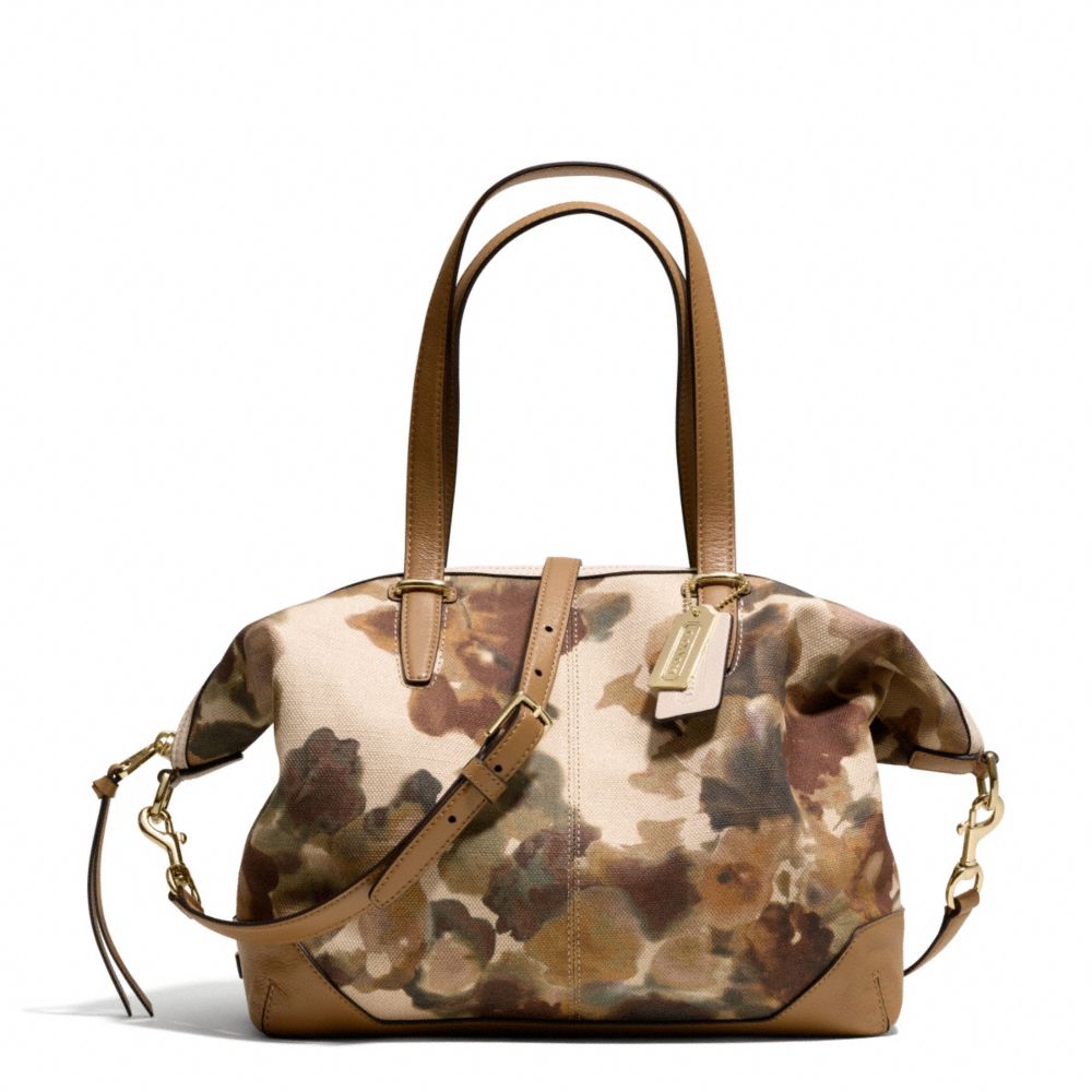 BLEECKER CAMO PRINT COOPER SATCHEL - f29011 - GOLD/CAMO MULTICOLOR