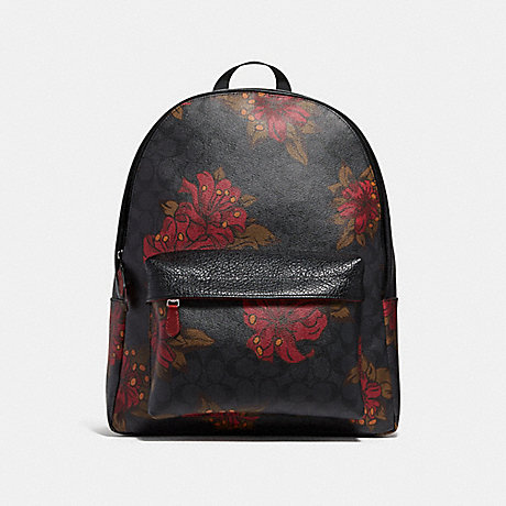 COACH CHARLES BACKPACK IN SIGNATURE CANVAS WITH HAWAIIAN LILY PRINT - QBNI6 - f29025