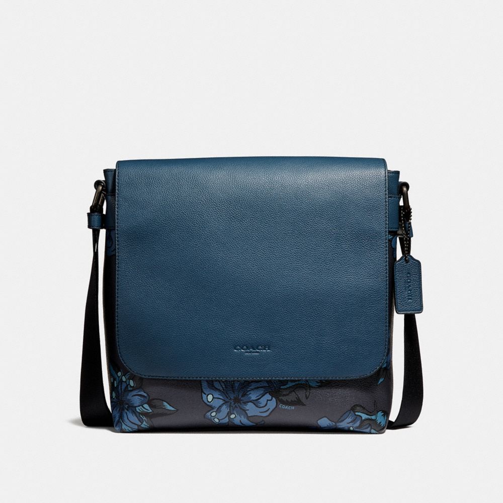 COACH F29026 CHARLES MESSENGER WITH HAWAIIAN LILY PRINT QBNI9