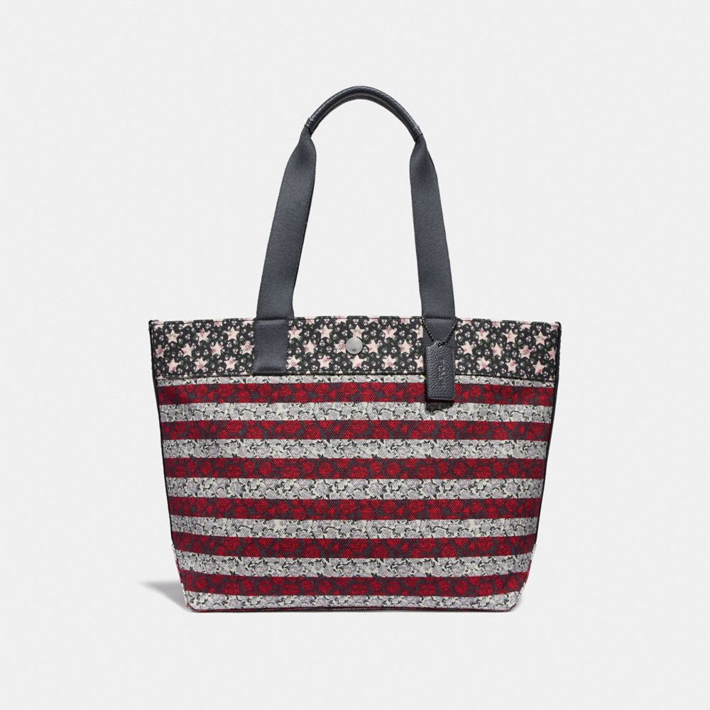 TOTE WITH AMERICANA PRINT - MULTI/BLACK ANTIQUE NICKEL - COACH F29036