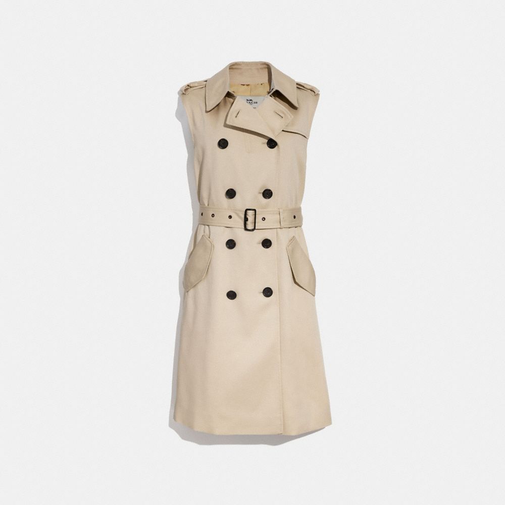 COACH DRAPEY TRENCH VEST - LINEN - F29059