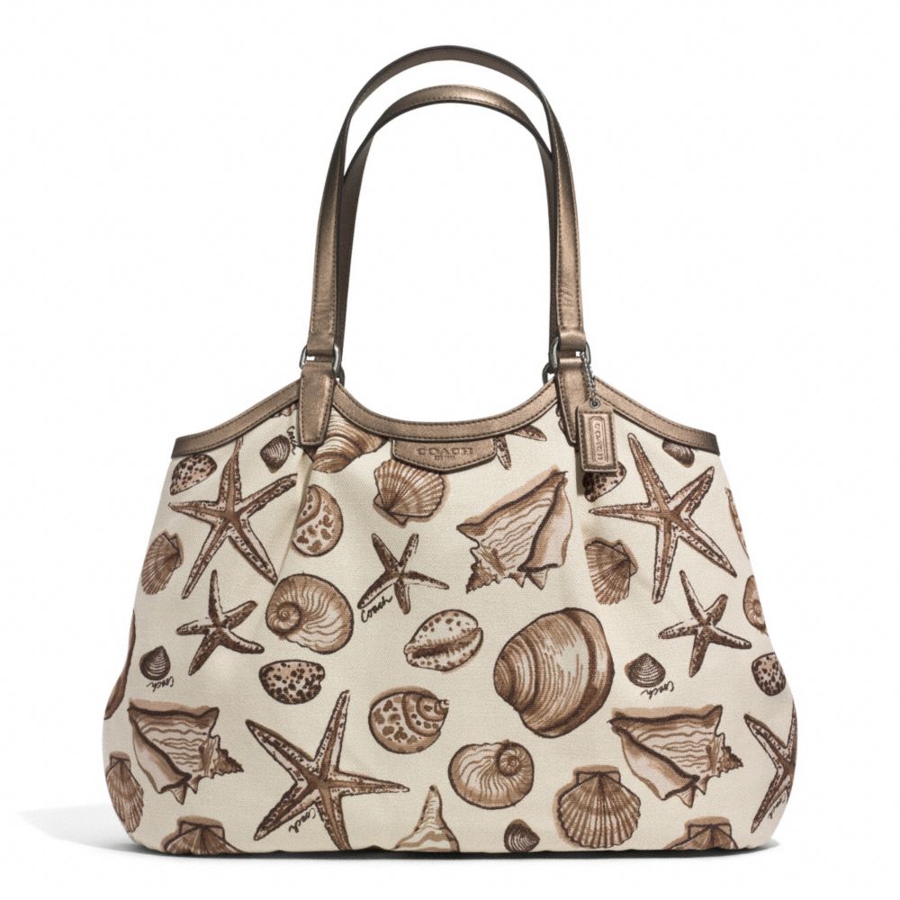 COACH F29063 - SIGNATURE STRIPE SHELL PRINT SHOULDER BAG SILVER/NATURAL MULTI