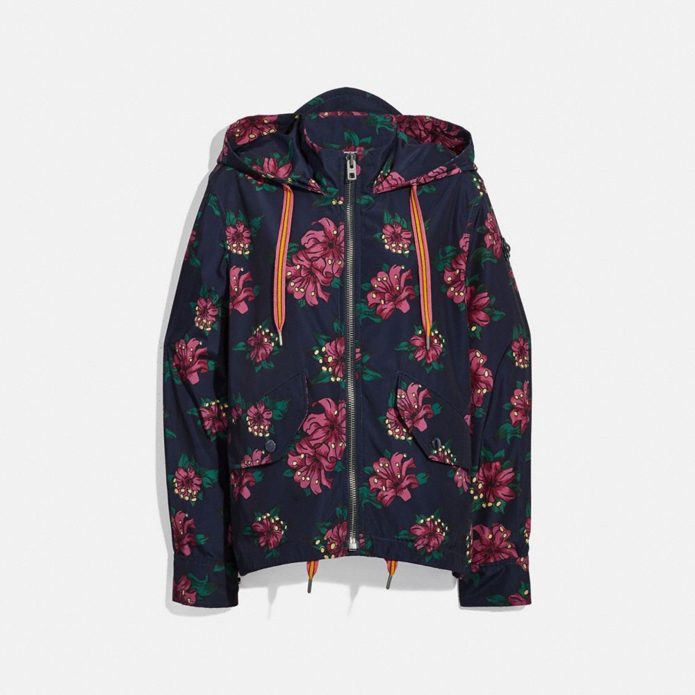 COACH F29072 - HAWAIIAN LILY WINDBREAKER NAVY/PINK