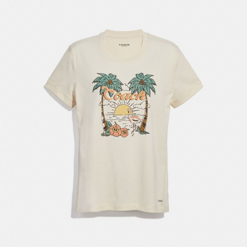 COACH BLUE HAWAII T-SHIRT - CHALK - f29074