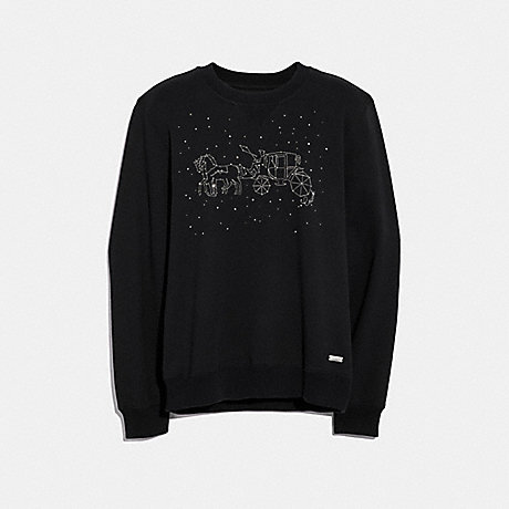 COACH F29079 HORSE AND CARRIAGE CONSTELLATION SWEATSHIRT BLACK