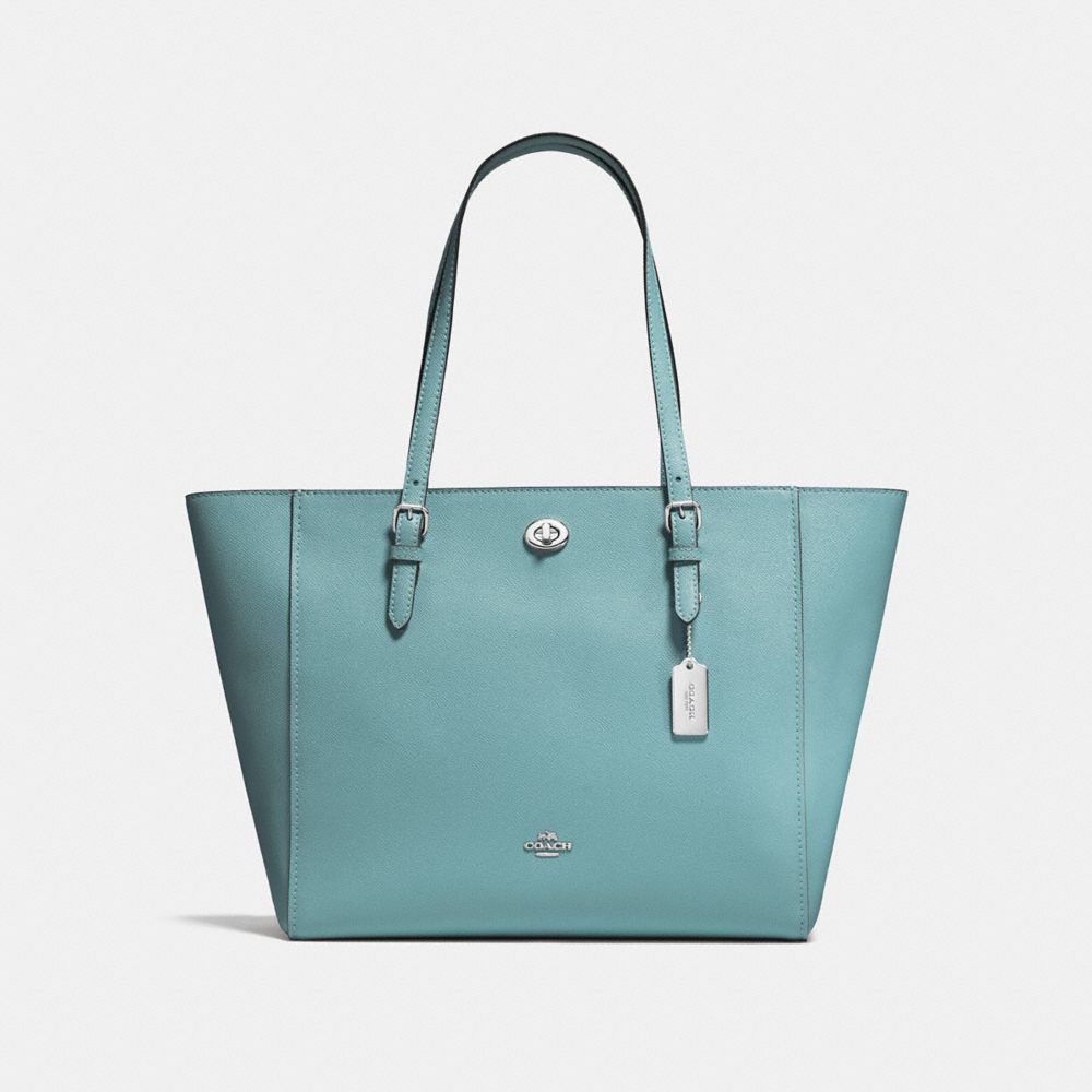 TURNLOCK TOTE - SILVER/MARINE - COACH F29086