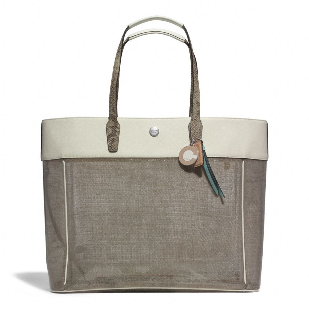 BEACH CLEAR LARGE TOTE - f29102 - SILVER/NATURAL