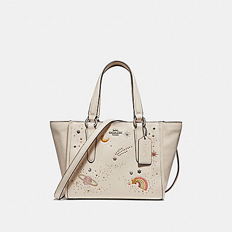 COACH F29120 CROSBY CARRYALL 21 WITH SPACE MOTIF SILVER/CHALK
