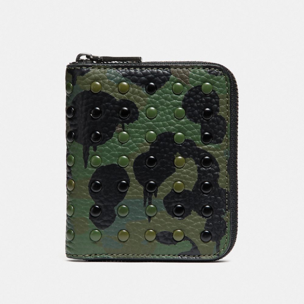 COACH F29159 - SMALL ZIP AROUND WALLET WITH WILD BEAST PRINT AND RIVETS SURPLUS
