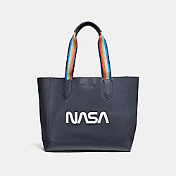 LARGE DERBY TOTE WITH SPACE MOTIF - f29169 - SILVER/MIDNIGHT