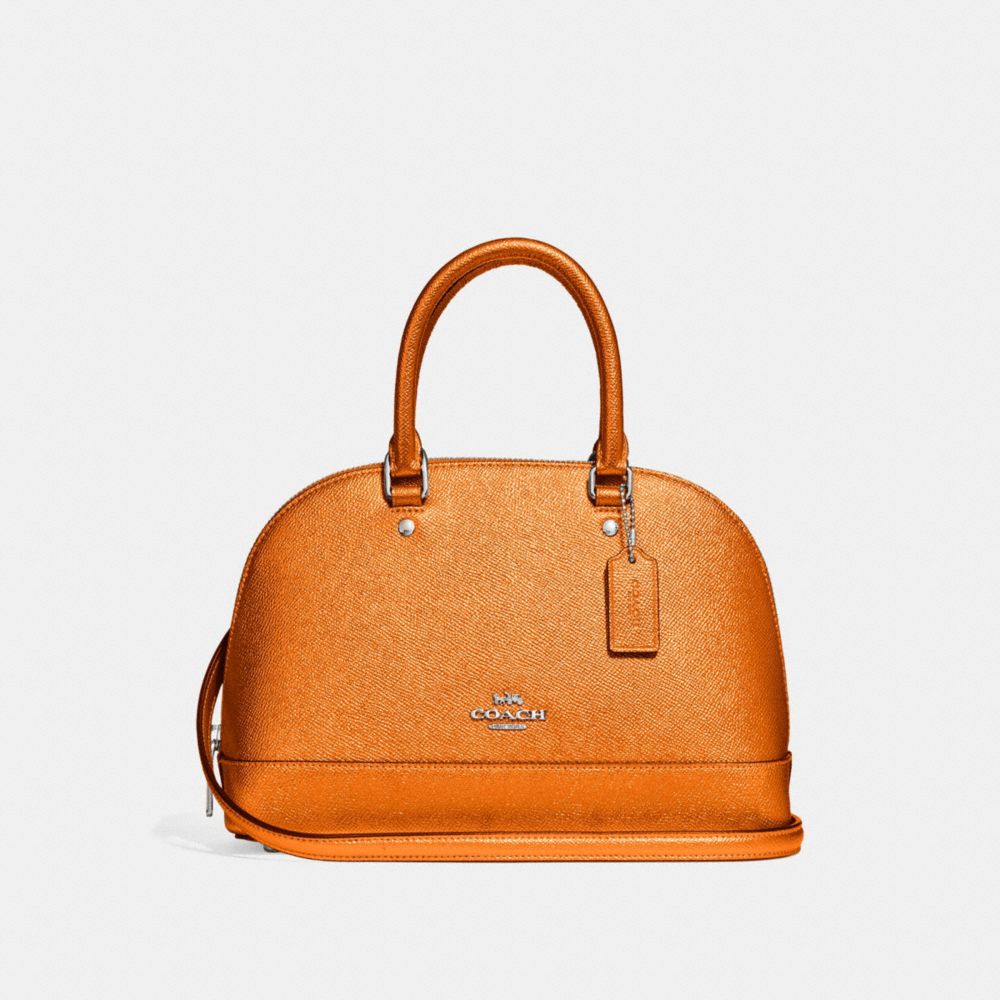 COACH f29170 MINI SIERRA SATCHEL METALLIC TANGERINE/SILVER