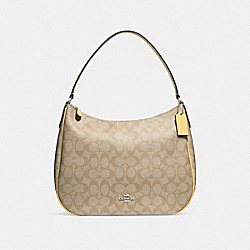 ZIP SHOULDER BAG IN SIGNATURE CANVAS - LIGHT KHAKI/LIGHT YELLOW/SILVER - COACH F29209