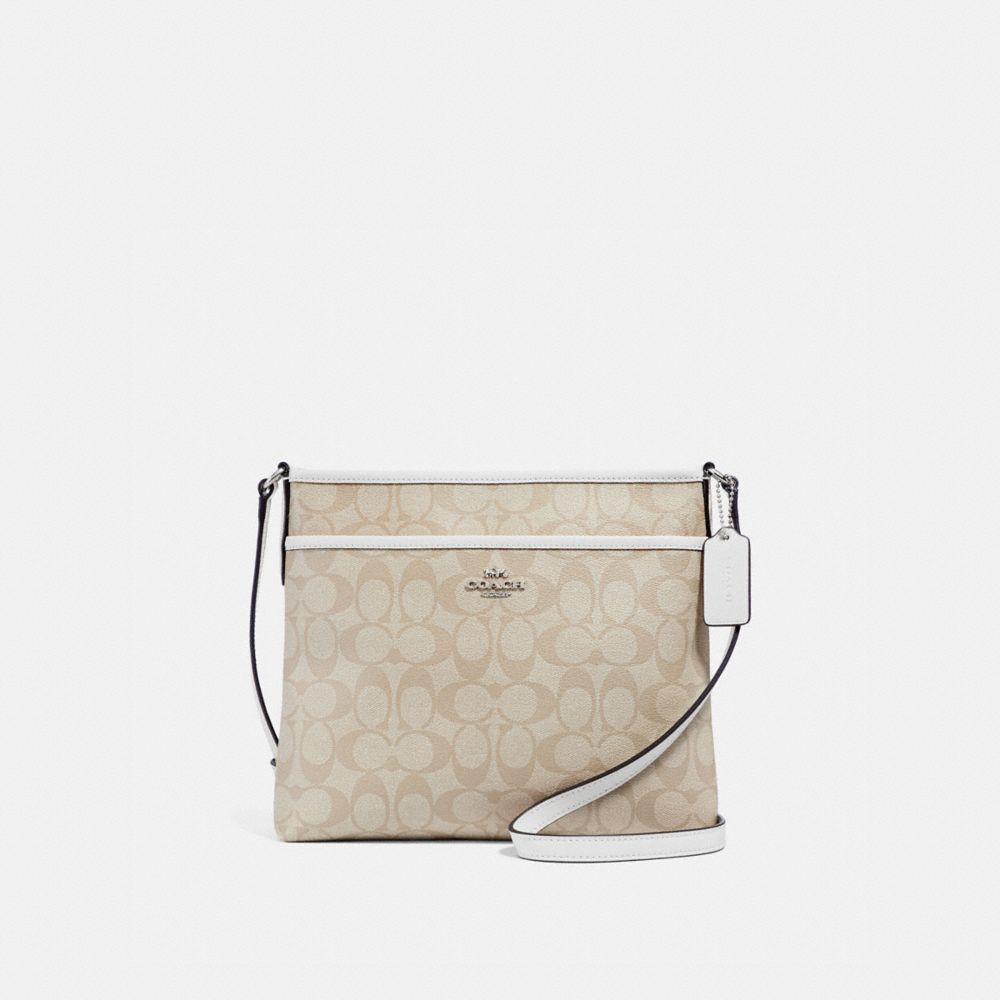 FILE CROSSBODY IN SIGNATURE CANVAS - LIGHT KHAKI/CHALK/LIGHT GOLD - COACH F29210