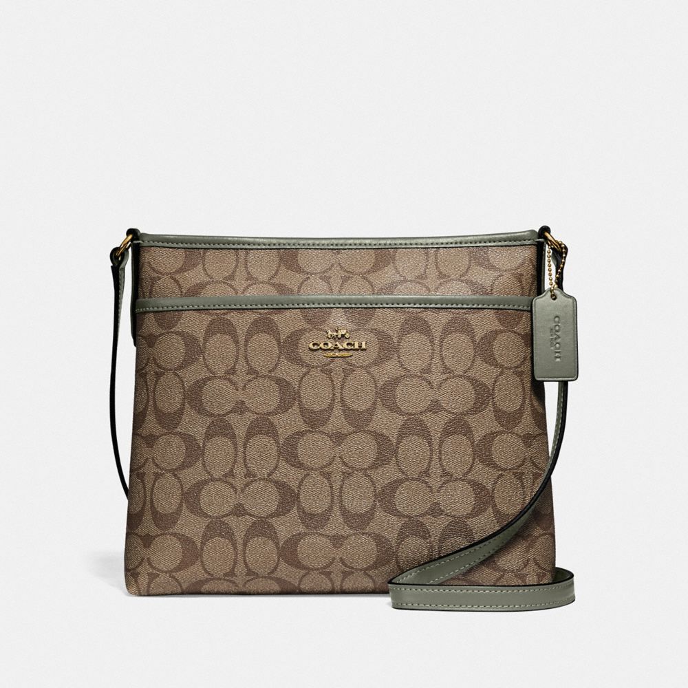 FILE CROSSBODY IN SIGNATURE CANVAS - IM/KHAKI/MILITARY GREEN - COACH F29210