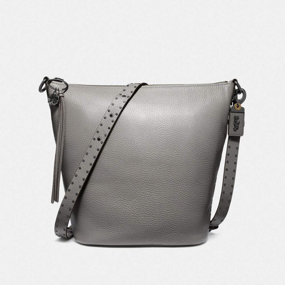 COACH DUFFLE WITH RIVETS - BP/HEATHER GREY - F29239