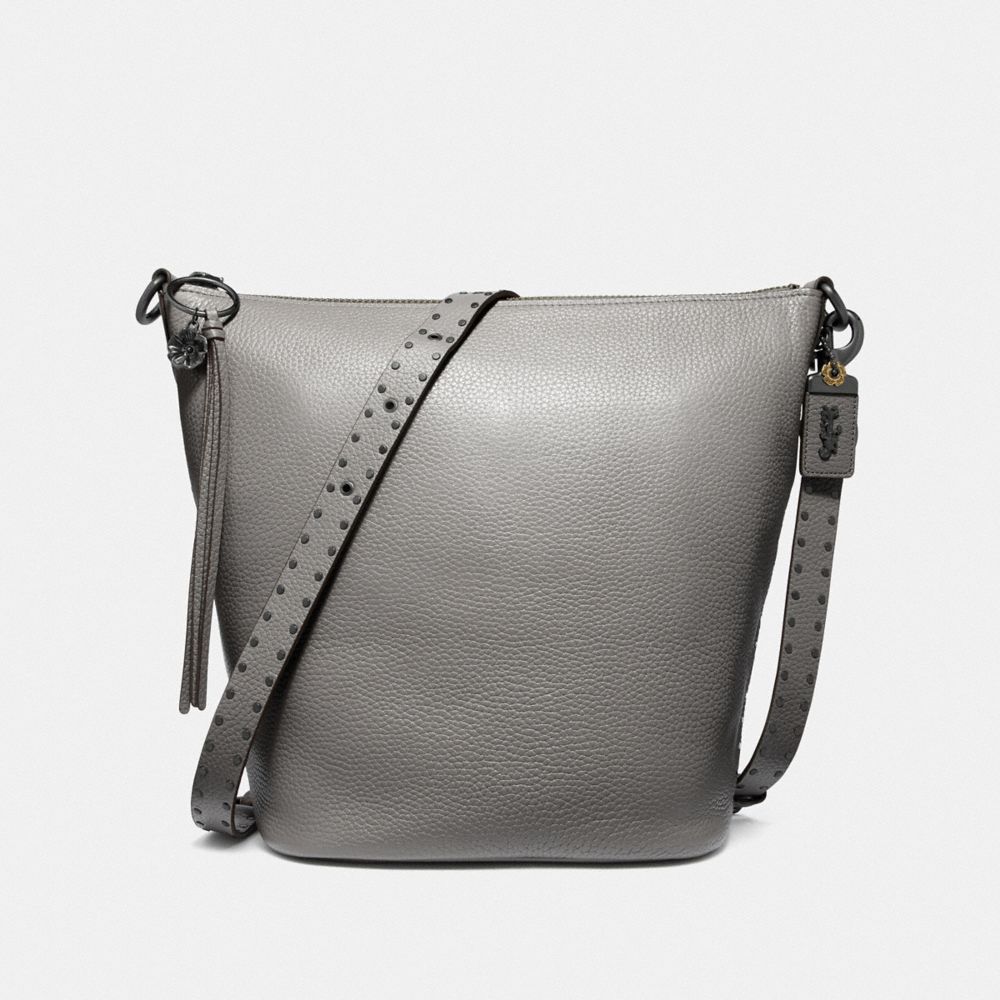 COACH F29239 DUFFLE WITH RIVETS BP/HEATHER GREY