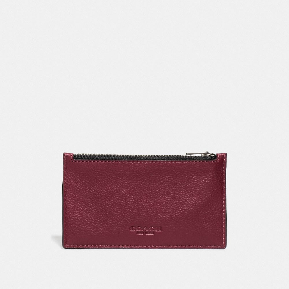 ZIP CARD CASE - F29272 - CARDINAL/BLACK ANTIQUE NICKEL