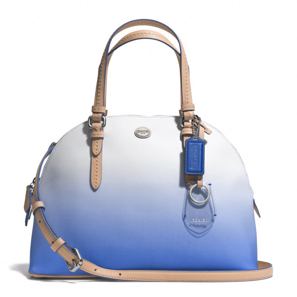 PEYTON OMBRE CORA DOMED SATCHEL - SILVER/PORCELAIN BLUE - COACH F29282