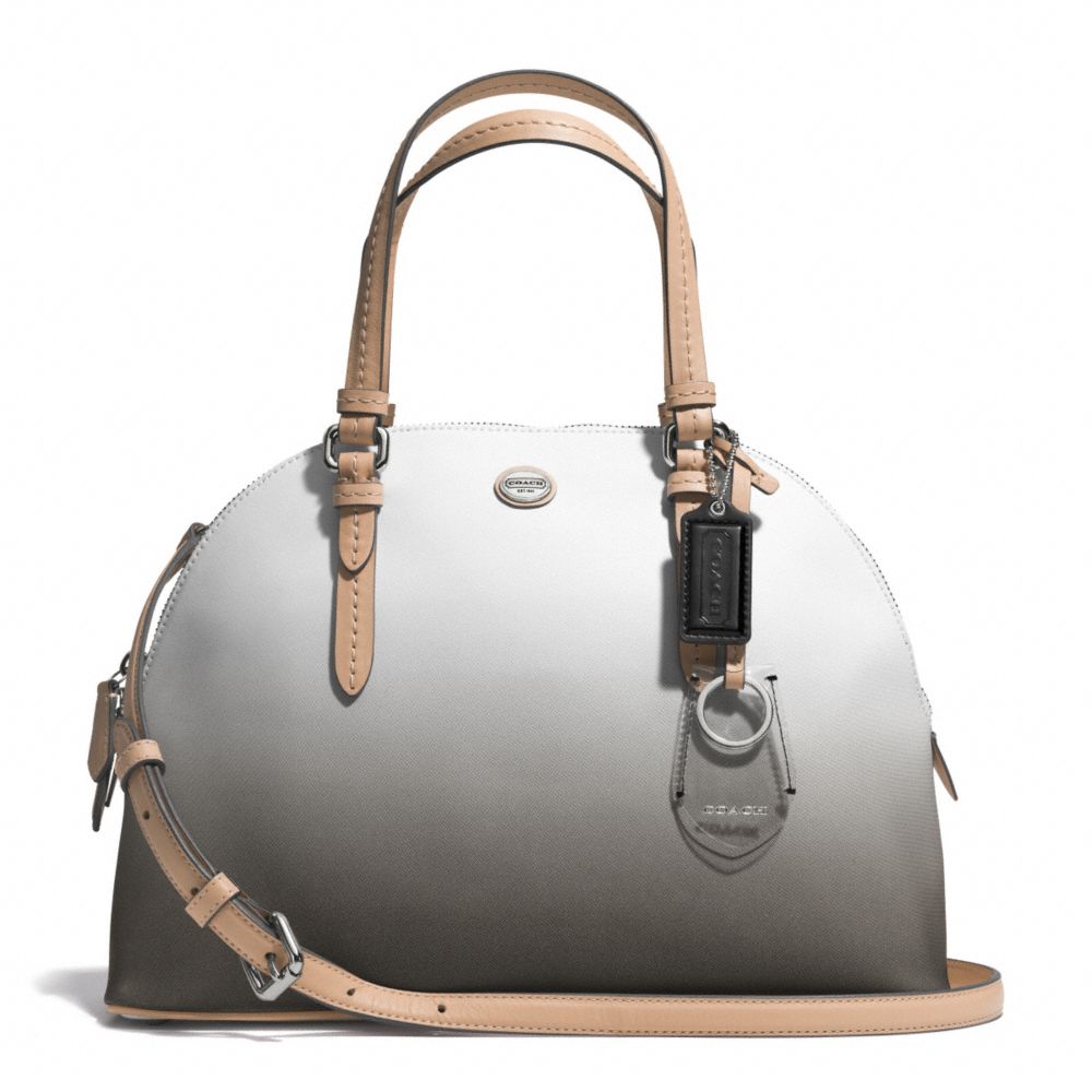 PEYTON OMBRE CORA DOMED SATCHEL - SILVER/CHARCOAL - COACH F29282