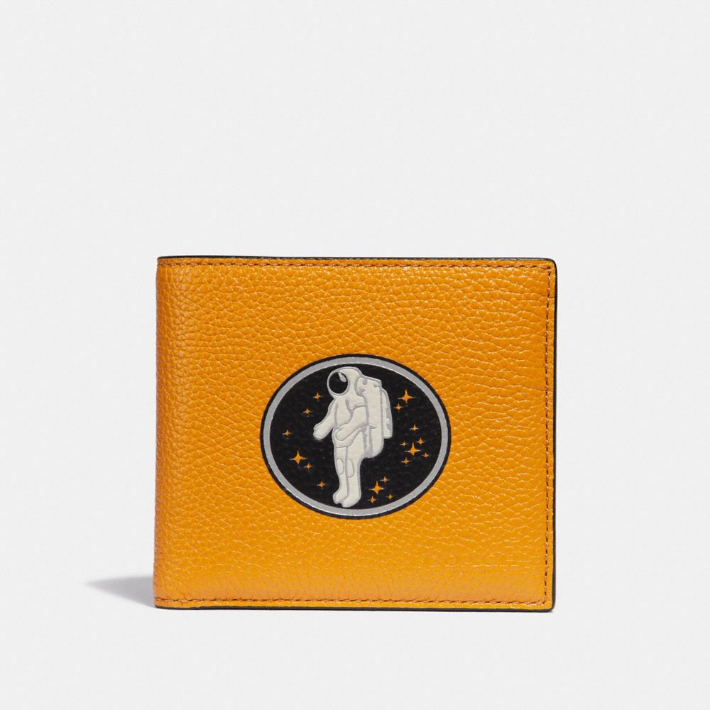 DOUBLE BILLFOLD WALLET WITH ROCKET SPACE MOTIF - TANGERINE - COACH F29298