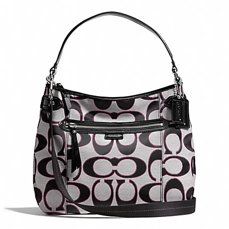 COACH f29303 DAISY OUTLINE SIGNATURE COVERTIBLE HOBO 