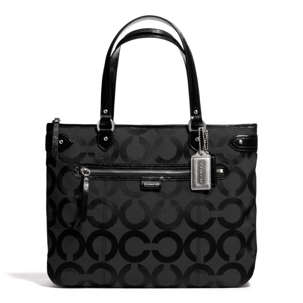 COACH F29305 - DAISY OP ART EMMA TOTE SILVER/BLACK