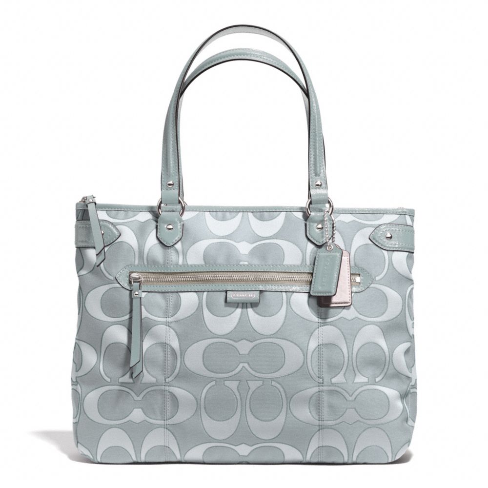 COACH DAISY MULTI SIGNATURE EMMA TOTE - SILVER/GRAY/GRAY - f29307