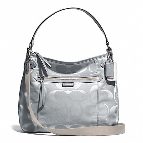 COACH DAISY MULTI SIGNATURE CONVERTIBLE HOBO - SILVER/GRAY/GRAY - f29308