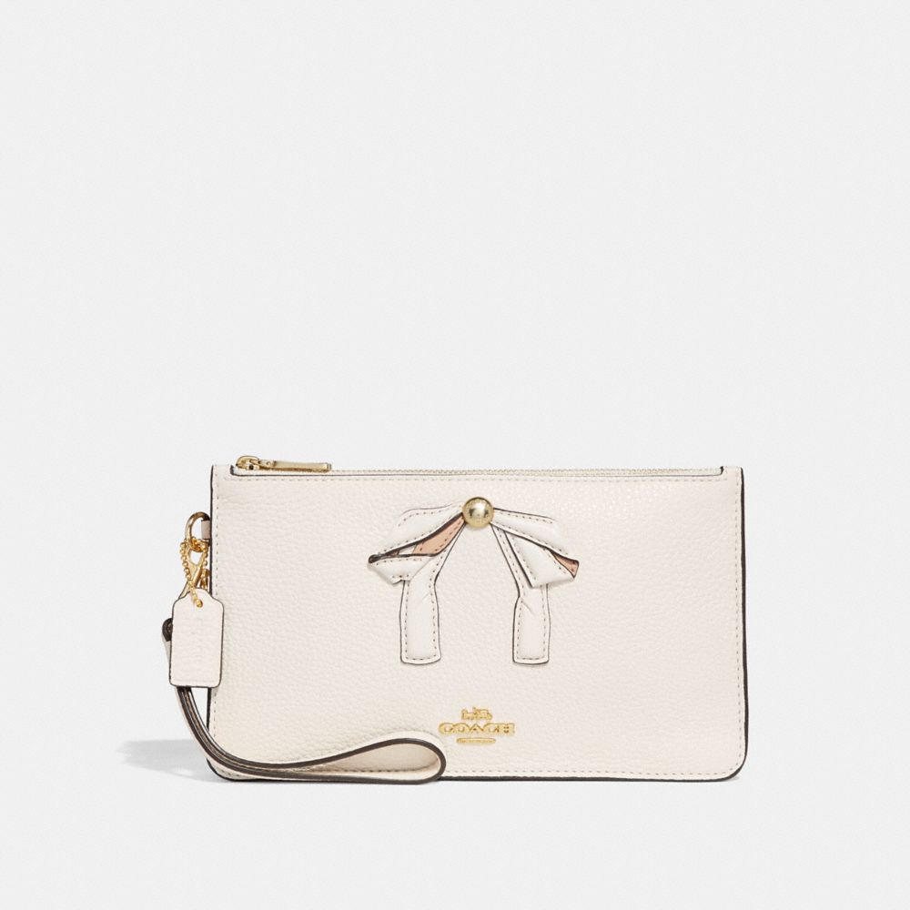 COACH CROSBY CLUTCH WITH BOW - CHALK/IMITATION GOLD - f29317