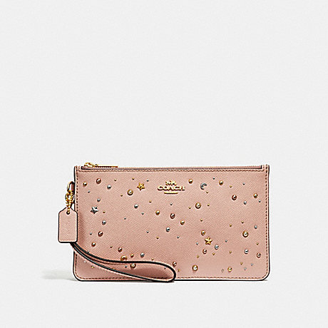 COACH CROSBY CLUTCH WITH CELESTIAL STUDS - nude pink/light gold - f29324