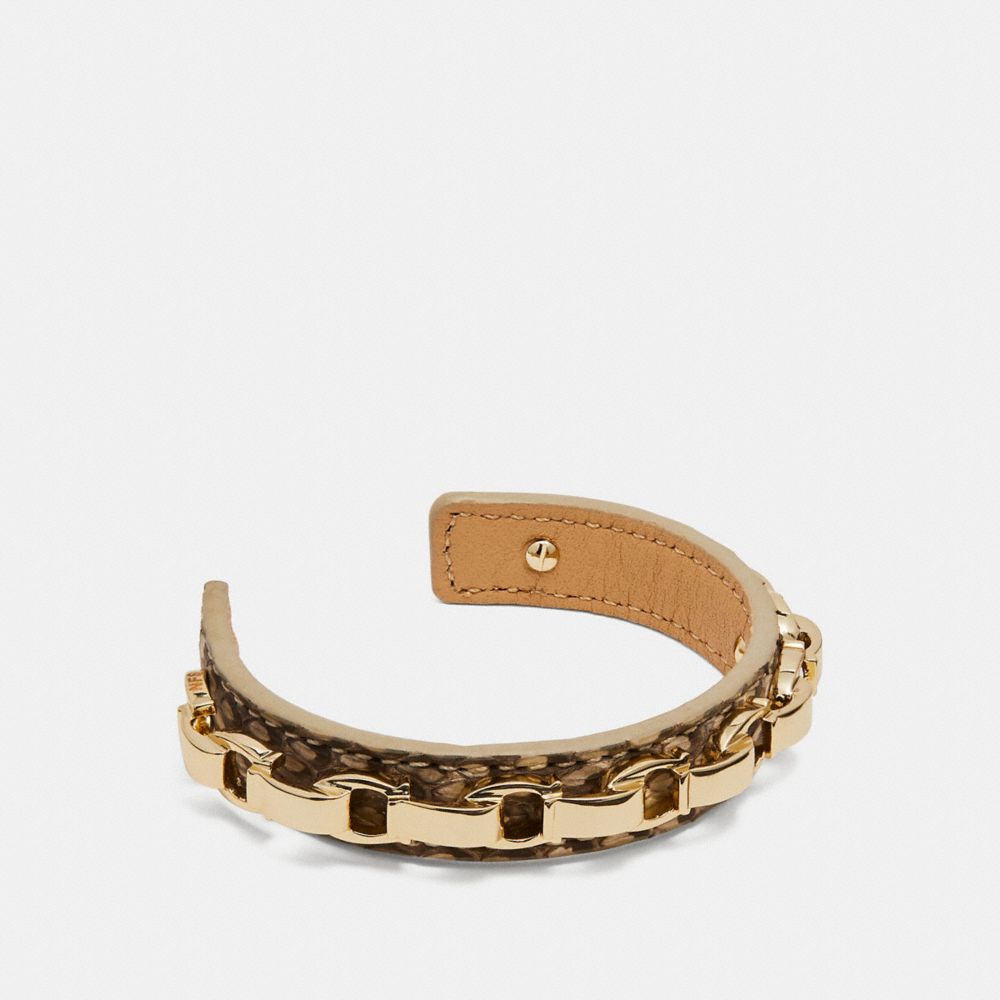 SNAKESKIN SIGNATURE CUFF - F29326 - NATURAL/GOLD