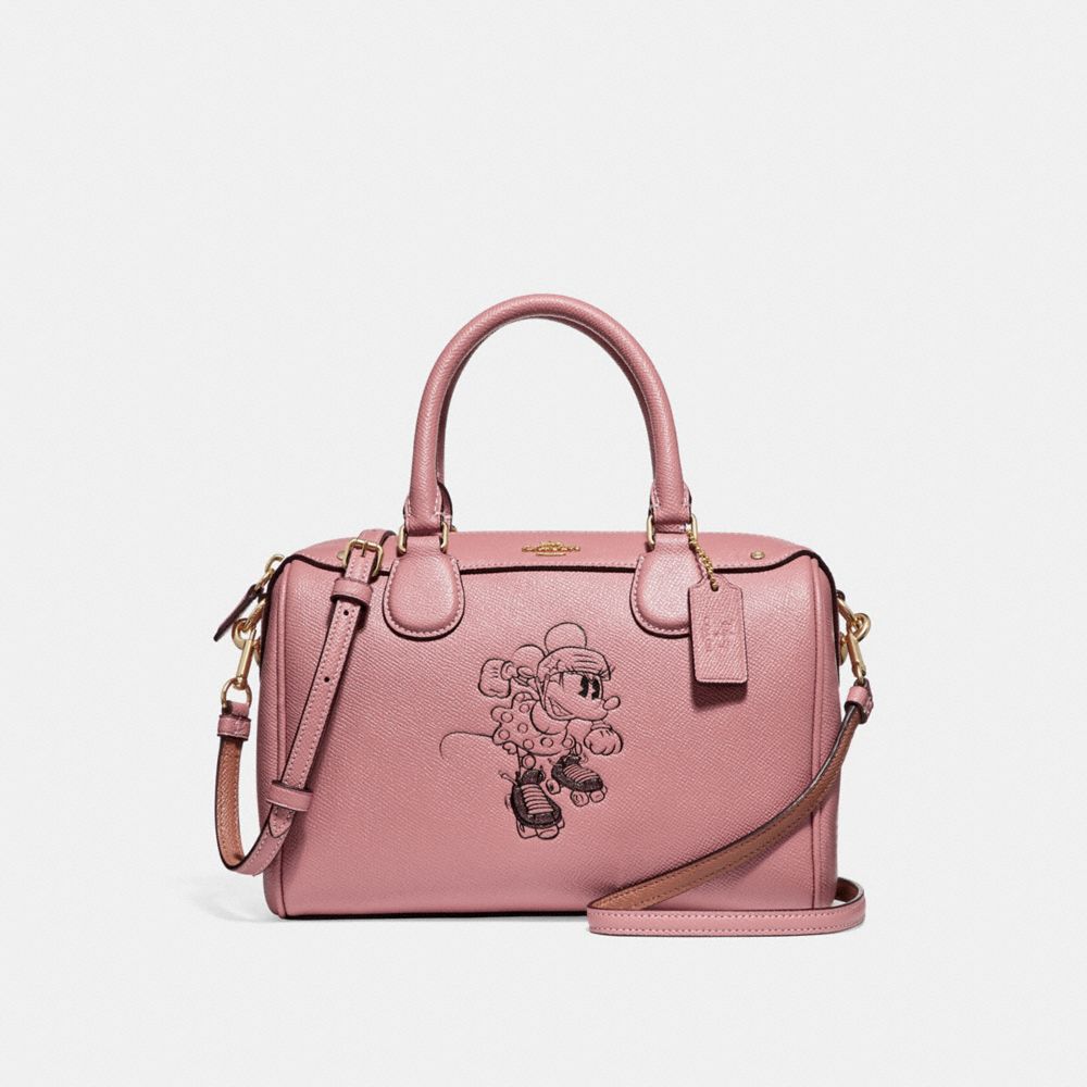 Coach Mini Bennett Satchel In Signature Canvas with Minnie Mouse Patches,  F29357 SIGHA 