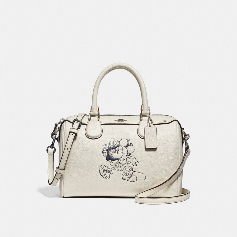 COACH MINI BENNETT SATCHEL WITH MINNIE MOUSE MOTIF - SILVER/CHALK - f29356