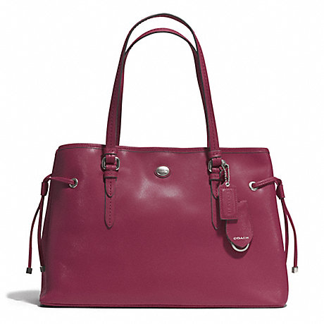 COACH PEYTON LEATHER DRAWSTRING CARRYALL - SILVER/MERLOT - f29362