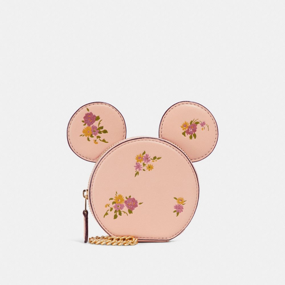 COIN CASE WITH MINNIE MOUSE EARS - VINTAGE PINK MULTI/LIGHT GOLD - COACH F29365