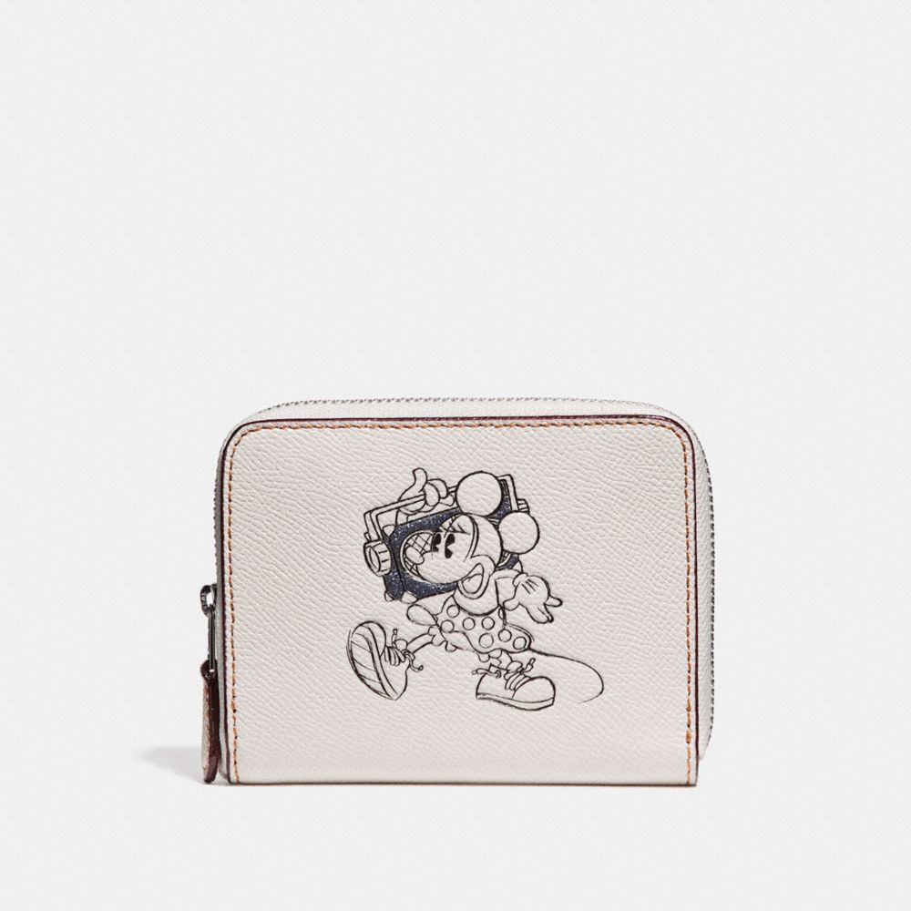 SMALL ZIP AROUND WALLET WITH MINNIE MOUSE MOTIF - f29377 - CHALK MULTI/SILVER