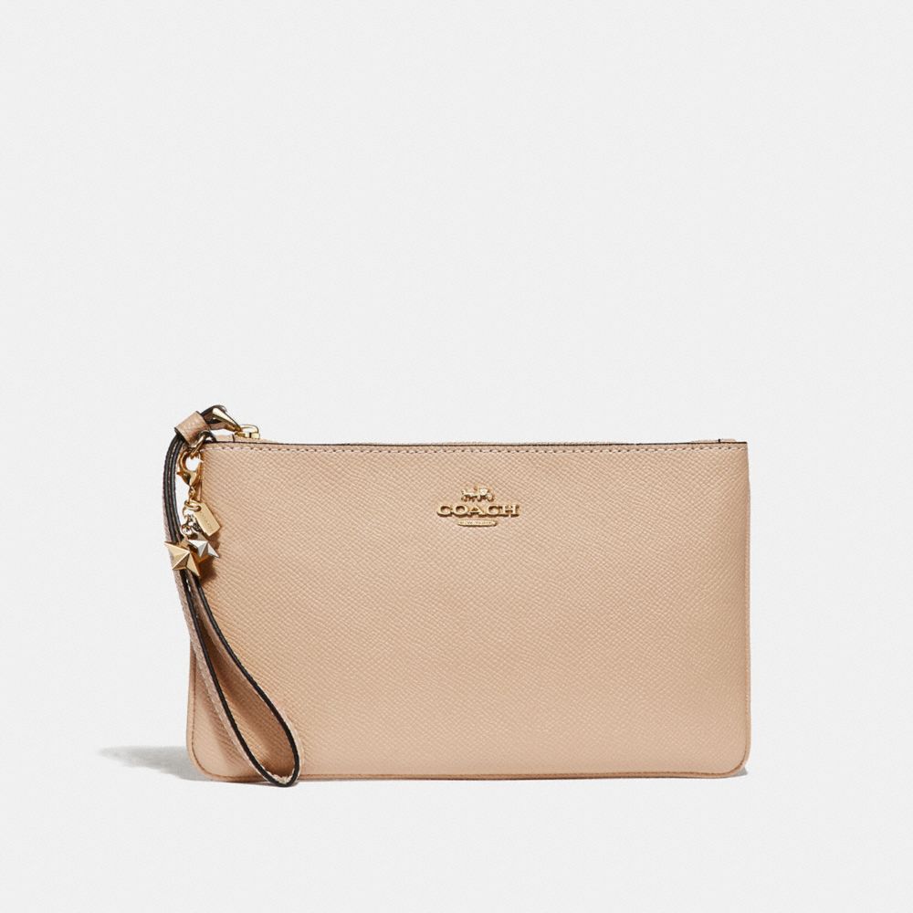 COACH F29398 Large Wristlet With Charms BEECHWOOD/LIGHT GOLD