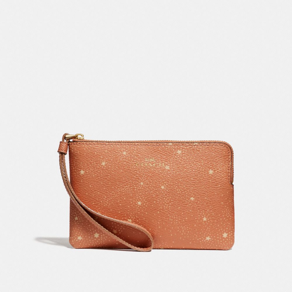 COACH f29405 CORNER ZIP WRISTLET WITH CELESTIAL PRINT SUNRISE/light gold