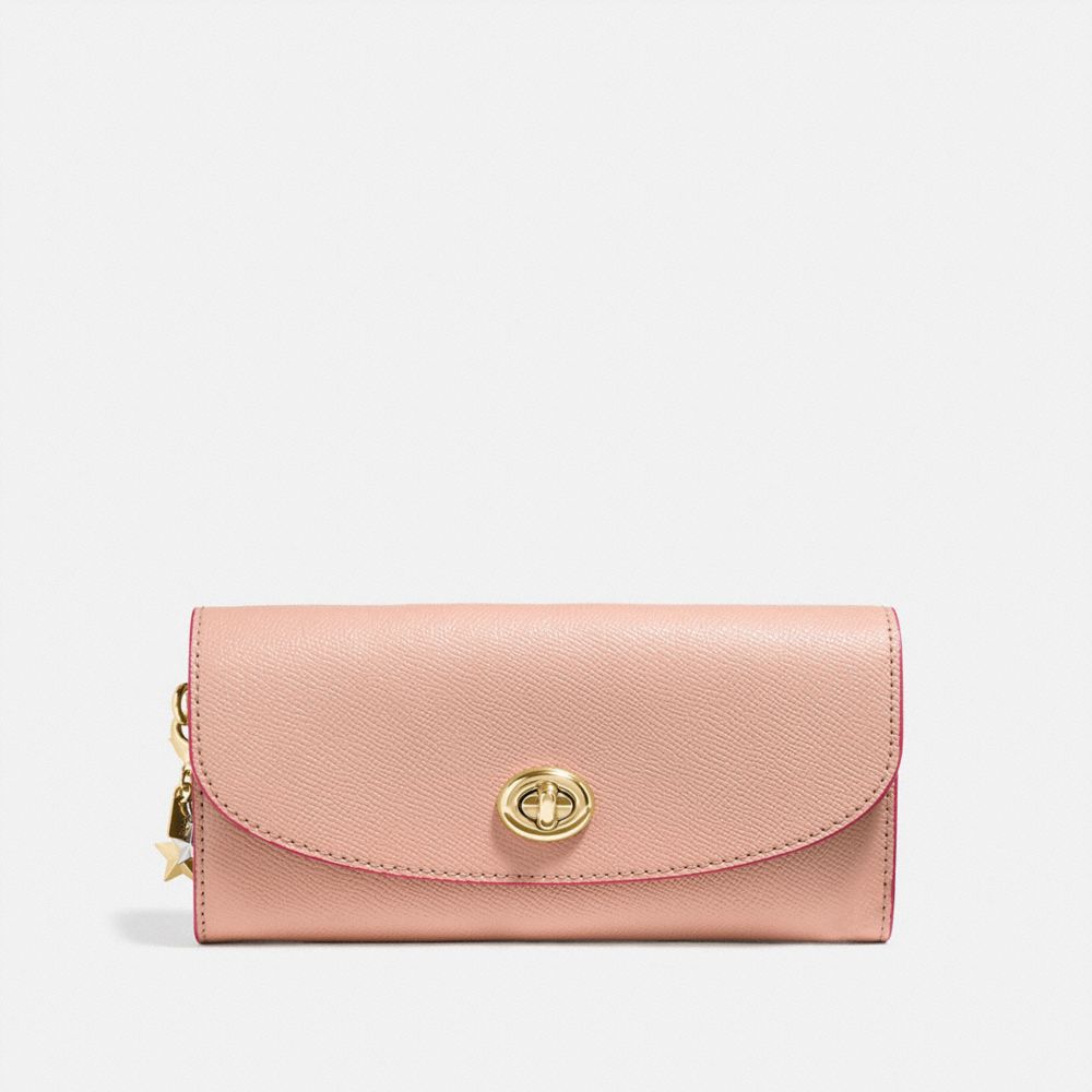 SLIM ENVELOPE WALLET - f29407 - nude pink/imitation gold