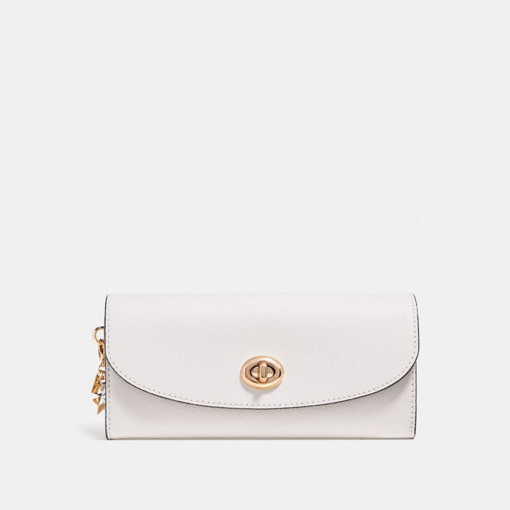 COACH f29407 SLIM ENVELOPE WALLET CHALK/IMITATION GOLD