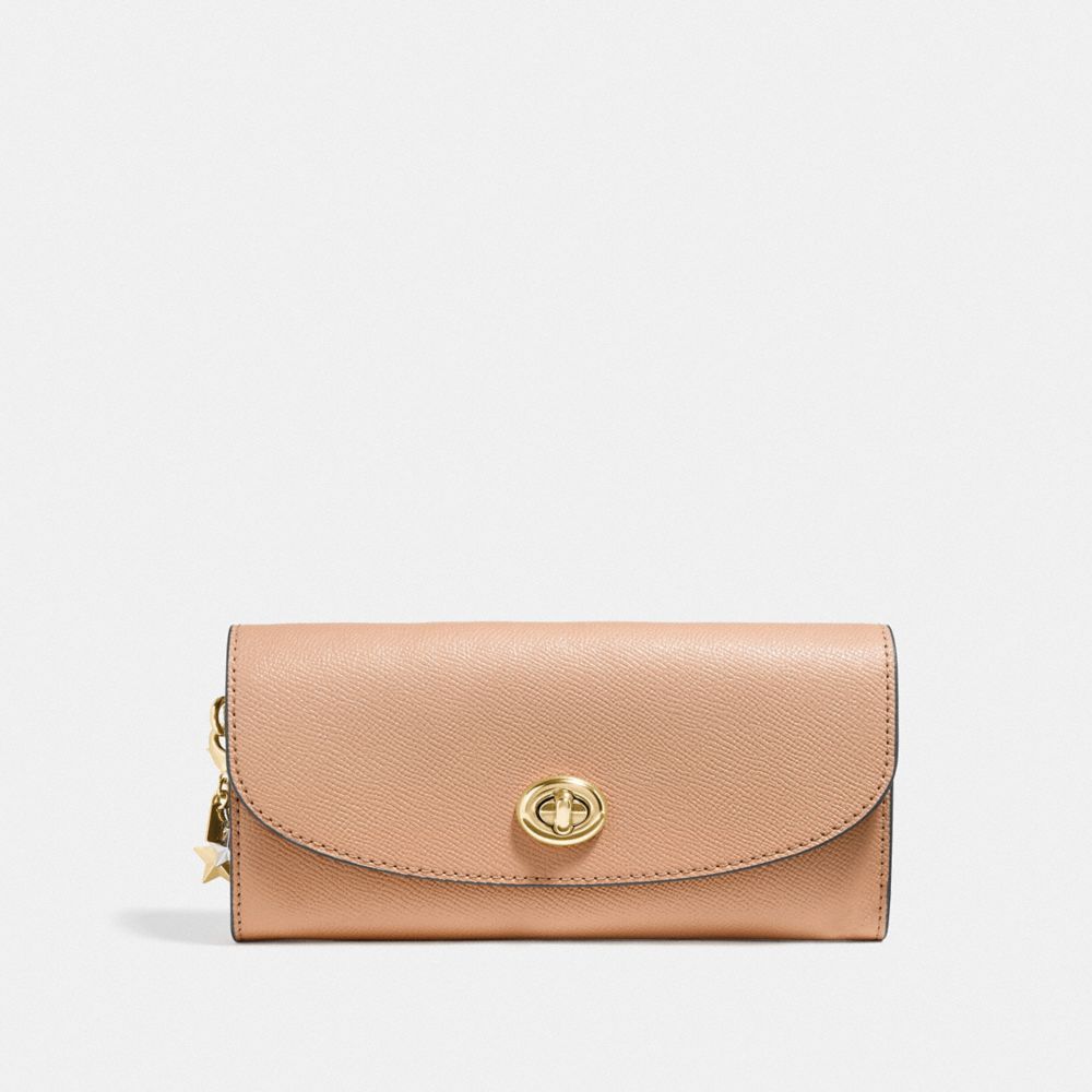 COACH F29407 Slim Envelope Wallet BEECHWOOD/LIGHT GOLD