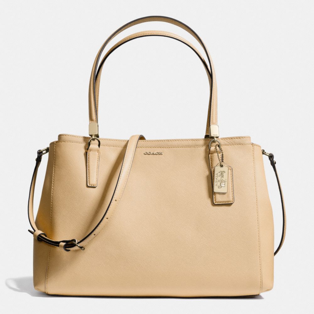 MADISON CHRISTIE CARRYALL IN SAFFIANO LEATHER - LIGHT GOLD/TAN - COACH F29422
