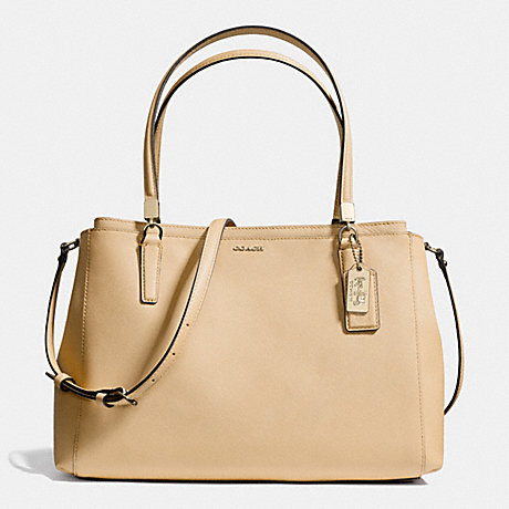 COACH F29422 MADISON CHRISTIE CARRYALL IN SAFFIANO LEATHER -LIGHT-GOLD/TAN