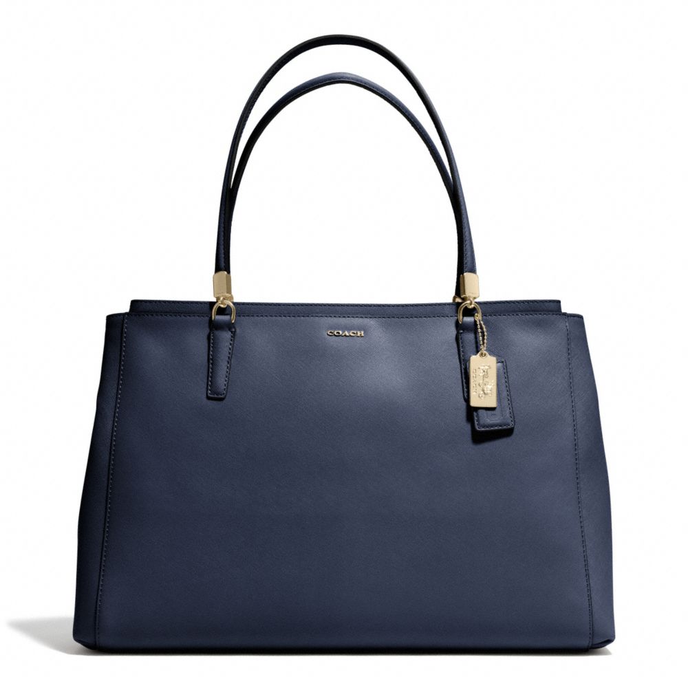 MADISON SAFFIANO LARGE CHRISTIE CARRYALL - f29430 - LIGHT GOLD/NAVY